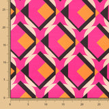 Satin Spandex Géométrique Maxi Fuchsia - Ribes y Casals