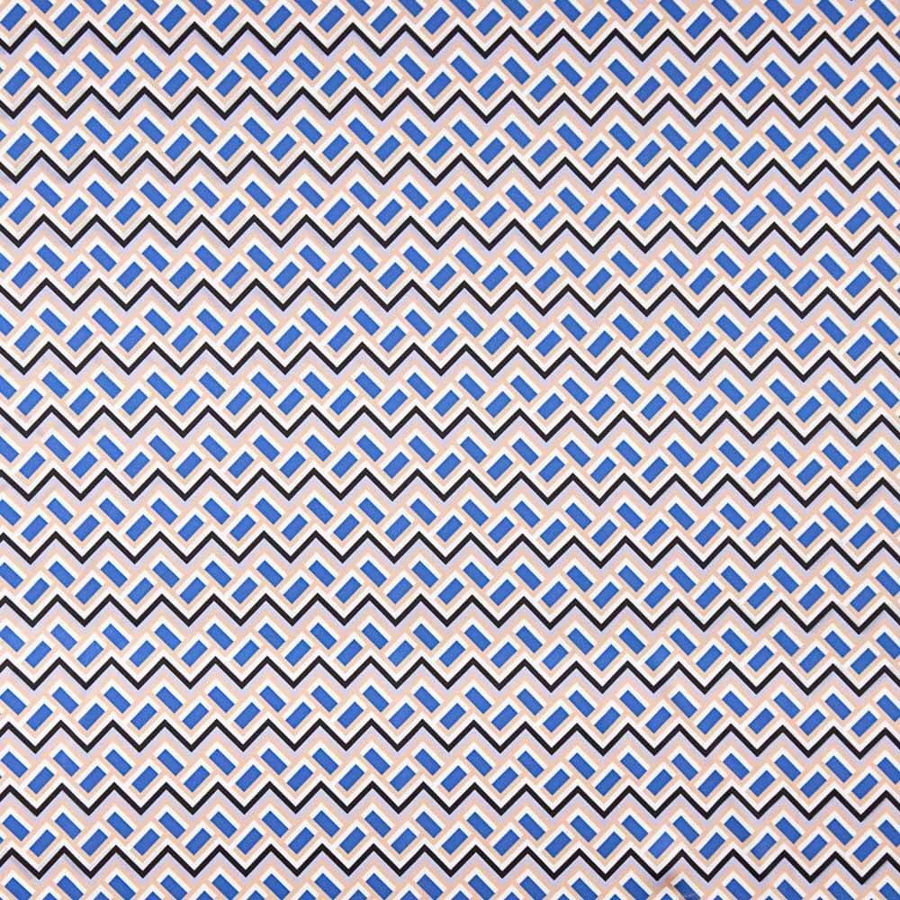 Satin Spandex Géométrique Bleu - Ribes y Casals