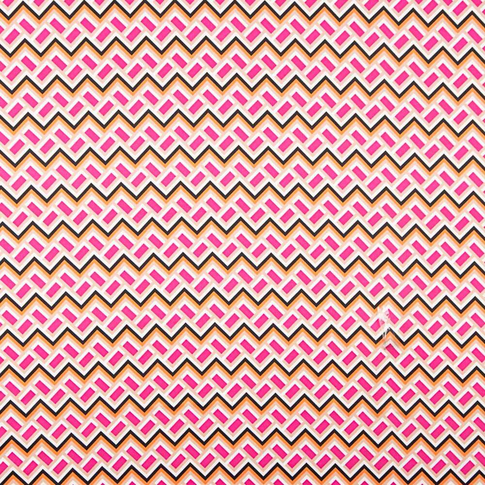 Satin Spandex Géométrique Mini Fuchsia - Ribes y Casals