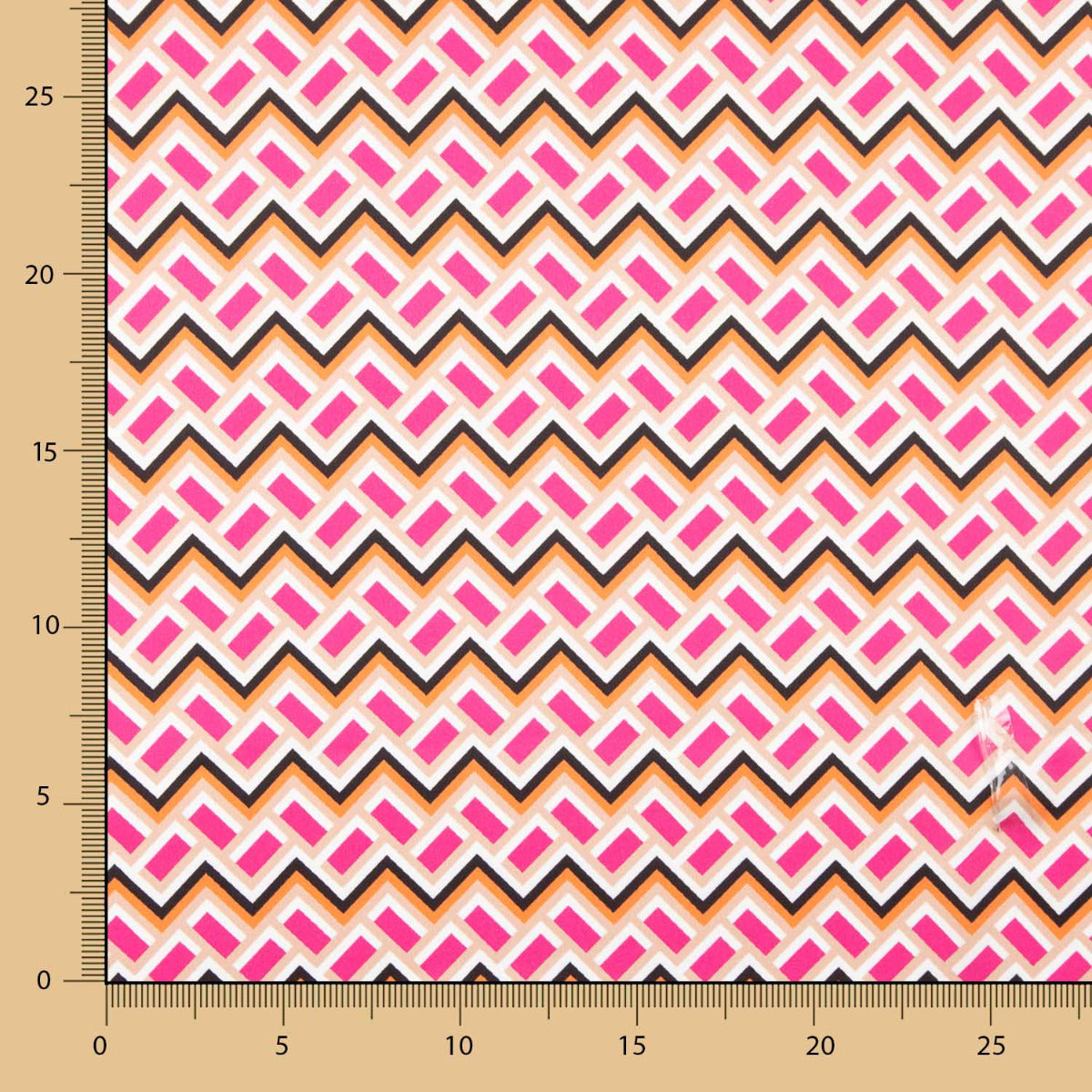 Satin Spandex Géométrique Mini Fuchsia - Ribes y Casals