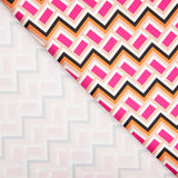 Satin Spandex Géométrique Mini Fuchsia - Ribes y Casals