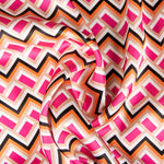 Satin Spandex Géométrique Mini Fuchsia - Ribes y Casals