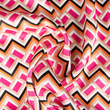 Satin Spandex Géométrique Mini Fuchsia - Ribes y Casals