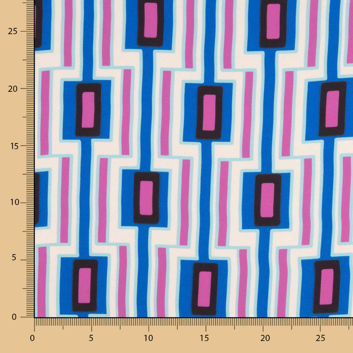 Satin Spandex Géométrique Bleu - Ribes y Casals