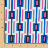 Satin Spandex Géométrique Bleu - Ribes y Casals