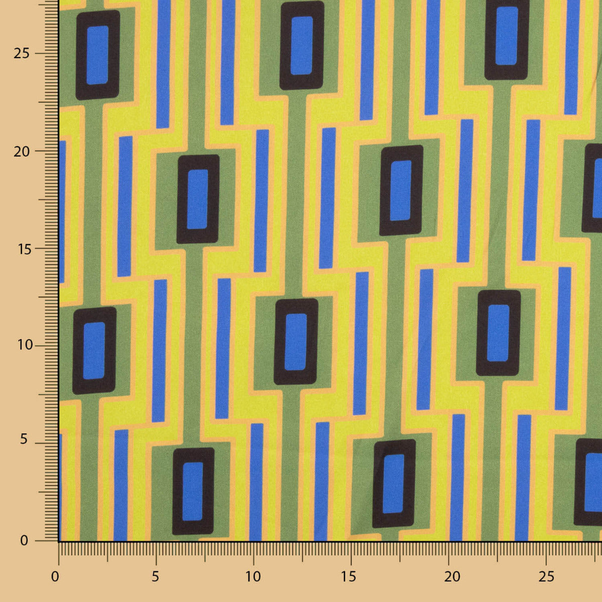 Satin Spandex Lime Géométrique - Ribes y Casals