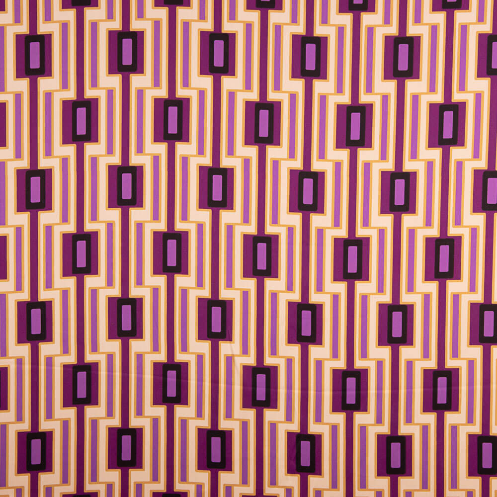 Satin Spandex Magenta Géométrique - Ribes y Casals