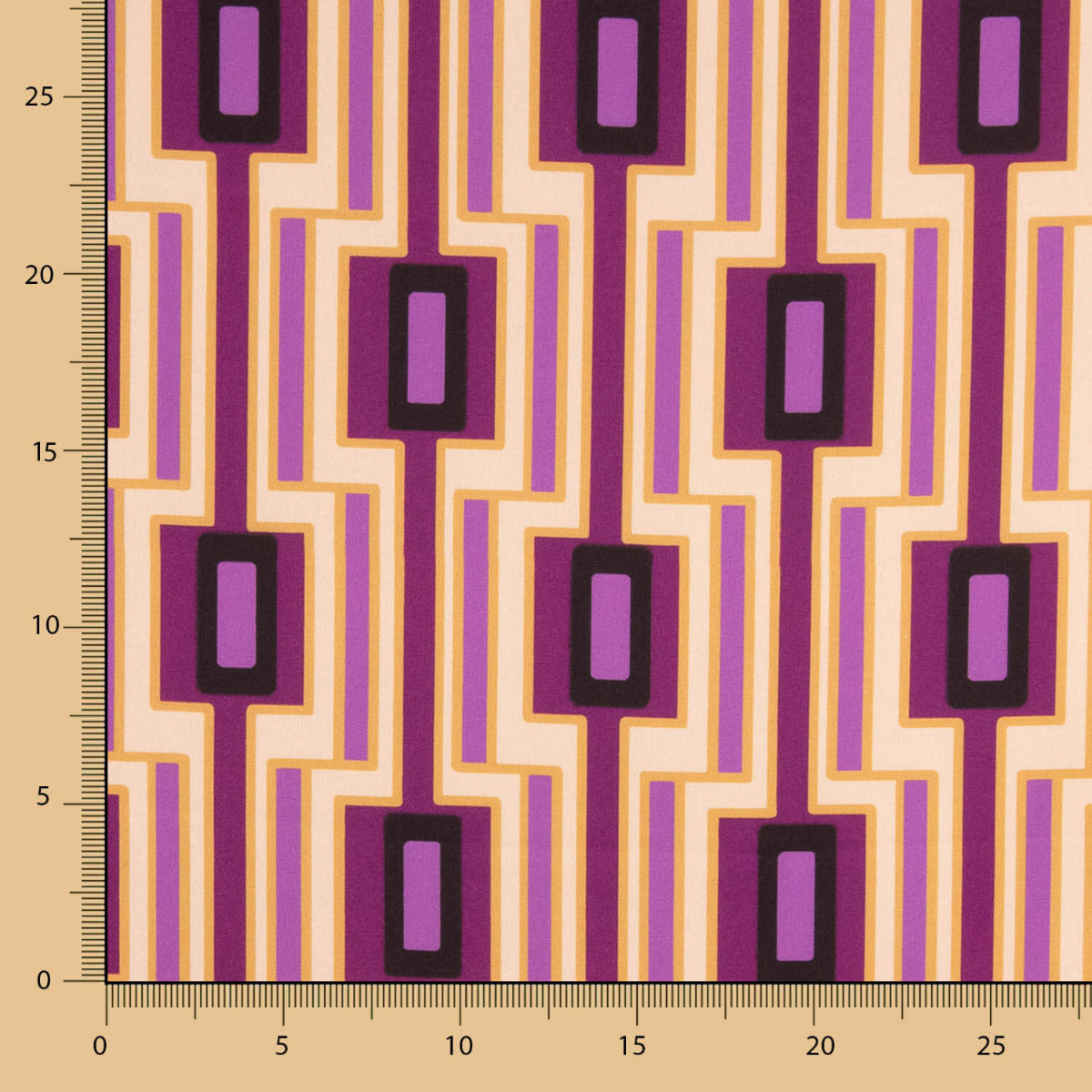 Satin Spandex Magenta Géométrique - Ribes y Casals