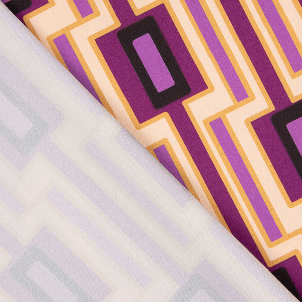 Satin Spandex Magenta Géométrique - Ribes y Casals