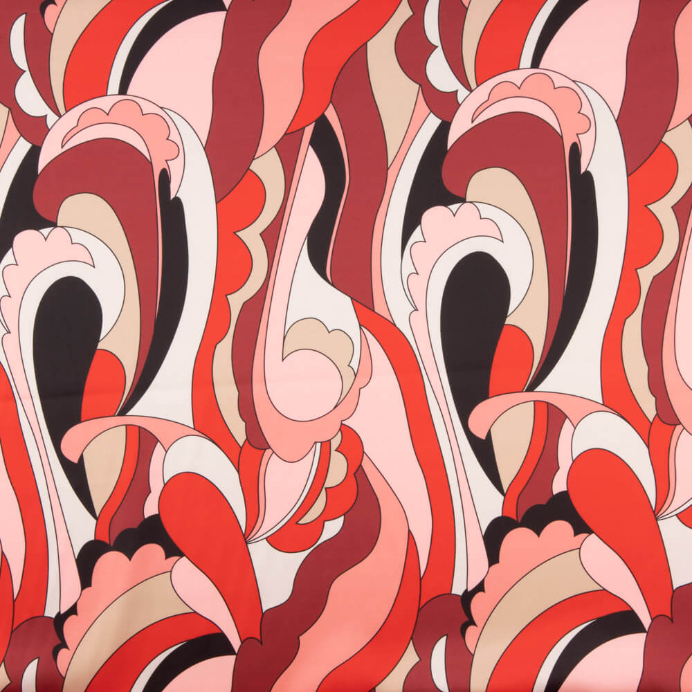 Satén Spandex Ondas Coral - Ribes y Casals