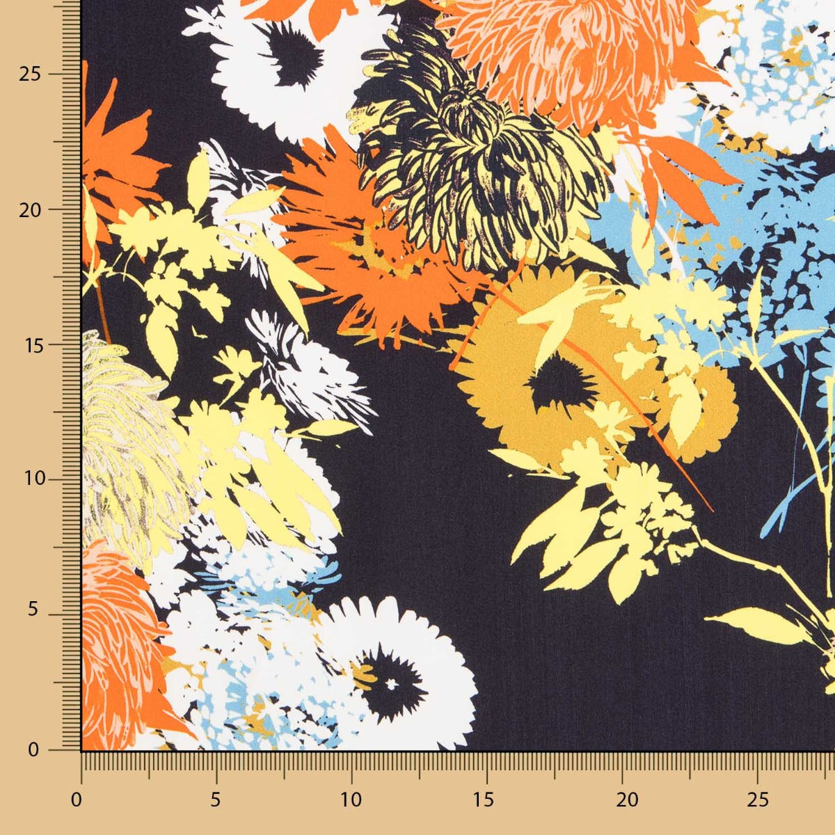 Satin Viscose Tropical Bleu Nuit - Ribes y Casals