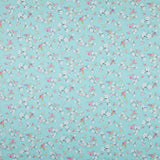 Satin Coton Nature Oiseaux Turquoise - Ribes y Casals