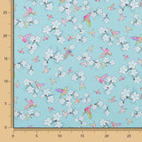 Satin Coton Nature Oiseaux Turquoise - Ribes y Casals