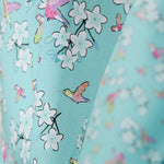 Satin Coton Nature Oiseaux Turquoise - Ribes y Casals