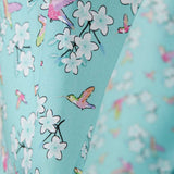 Satin Coton Nature Oiseaux Turquoise - Ribes y Casals