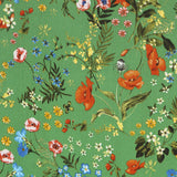 Satin Double Gaze Vert Floral - Ribes y Casals