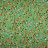 Satin Double Gaze Vert Floral - Ribes y Casals