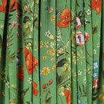 Satin Double Gaze Vert Floral - Ribes y Casals