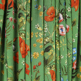 Satin Double Gaze Vert Floral - Ribes y Casals