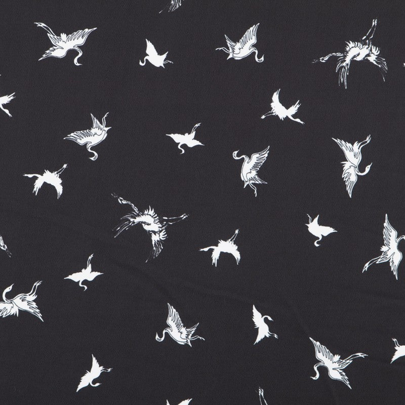 Satin Cigogne Fond Noir - Ribes y Casals