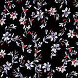 Satin Crêpe Floral Bleu - Ribes y Casals