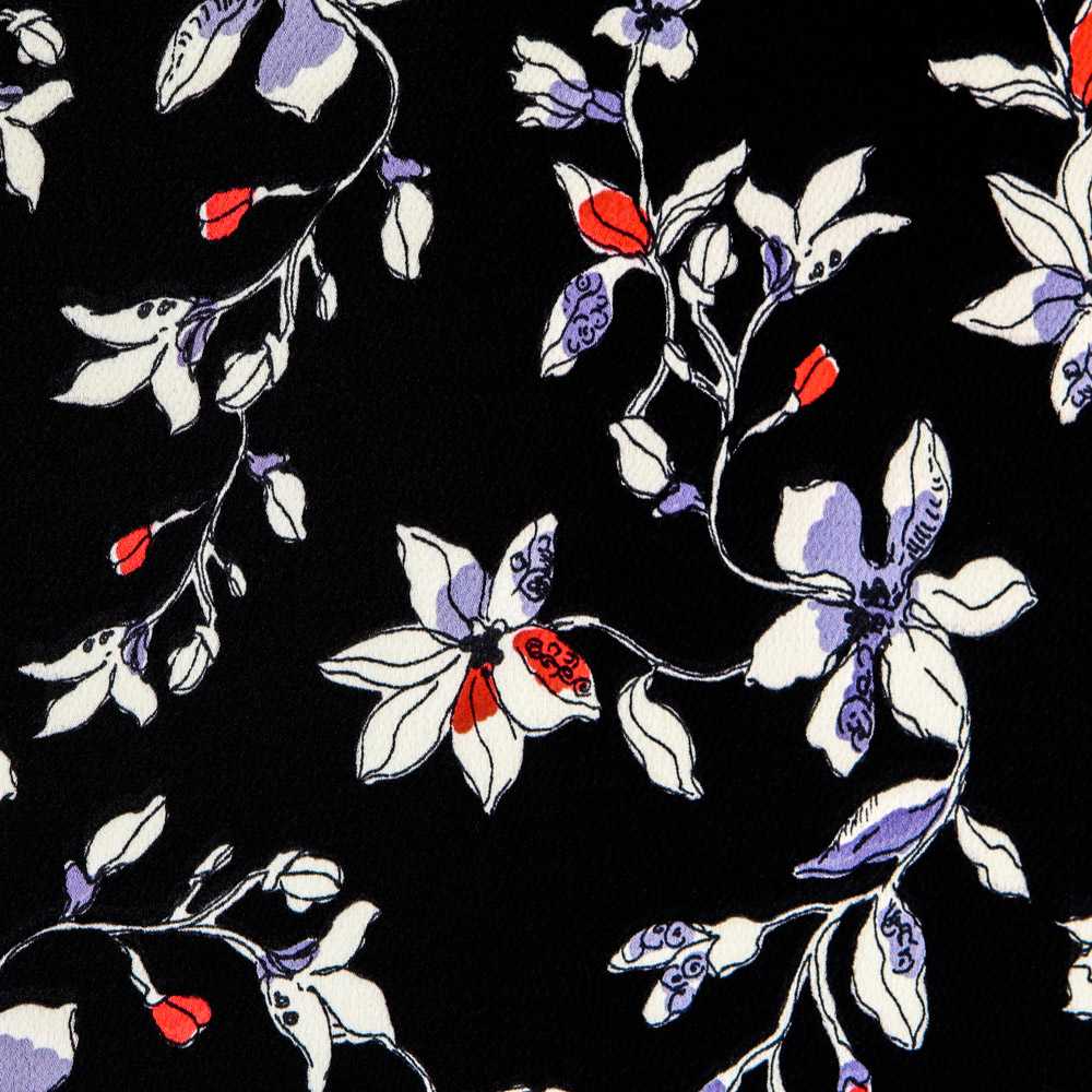 Satin Crêpe Floral Bleu - Ribes y Casals