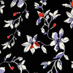 Satin Crêpe Floral Bleu - Ribes y Casals