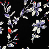 Satin Crêpe Floral Bleu - Ribes y Casals