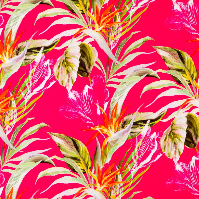 Satin Digital Tropical Fuschia - Ribes y Casals