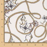 Satin Imprimé Marine Écru - Ribes y Casals