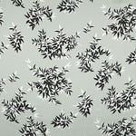 Satin Imprimé Gris Vert Feuilles - Ribes y Casals