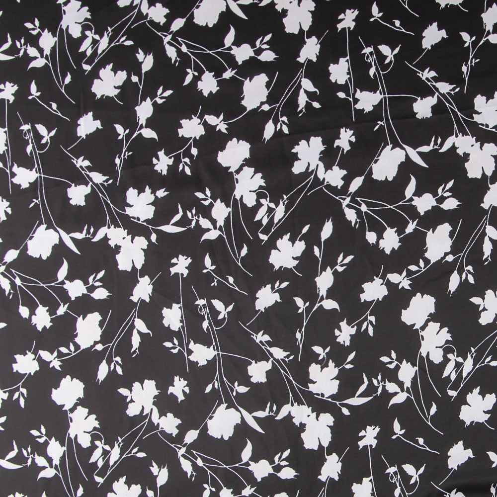 Satin Imprimé Feuilles Blanc - Ribes y Casals