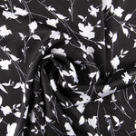 Satin Imprimé Feuilles Blanc - Ribes y Casals