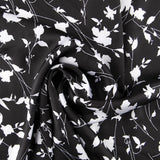 Satin Imprimé Feuilles Blanc - Ribes y Casals