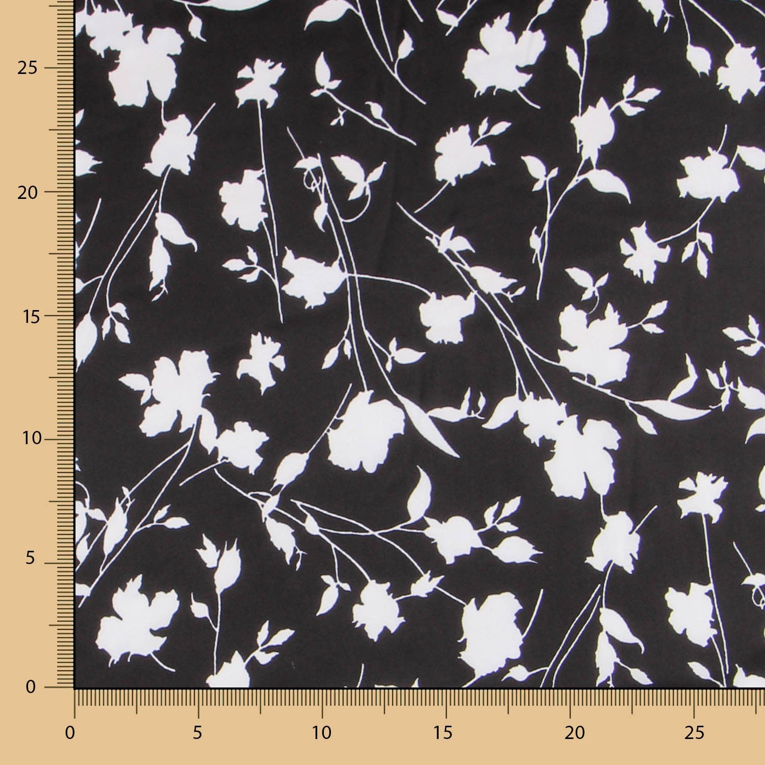 Satin Imprimé Feuilles Blanc - Ribes y Casals