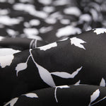 Satin Imprimé Feuilles Blanc - Ribes y Casals