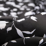 Satin Imprimé Feuilles Blanc - Ribes y Casals
