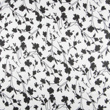 Satin Imprimé Feuilles Noires - Ribes y Casals