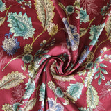 Satin Fleur Indienne Bourdeaux - Ribes y Casals