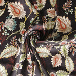 Satin Fleur Indienne Noir - Ribes y Casals