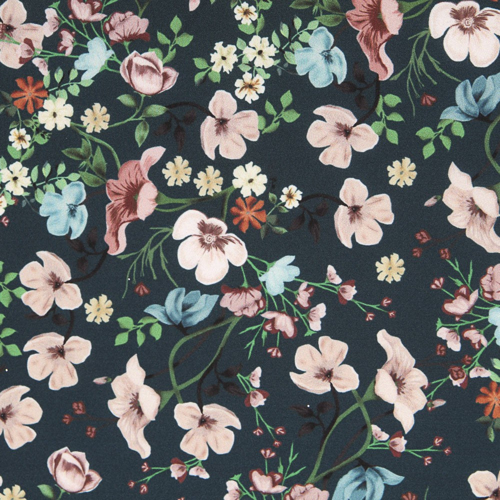 Satin Fleur Indienne Vert - Ribes y Casals
