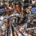 Satin Malaisie Fleur Vert - Ribes y Casals