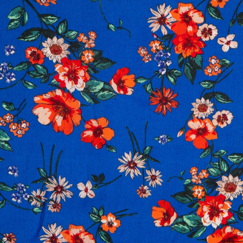 Satin Floral Asia Bleu - Ribes y Casals