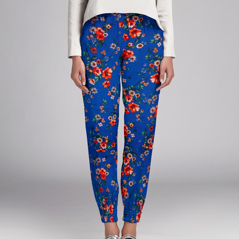 Satin Floral Asia Bleu - Ribes y Casals