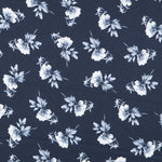Satin Floral Fond Bleu - Ribes y Casals