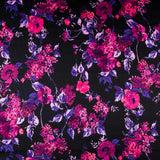 Satin Floral Impact Noir - Ribes y Casals