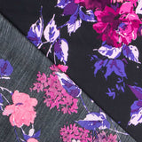 Satin Floral Impact Noir - Ribes y Casals