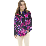 Satin Floral Impact Noir - Ribes y Casals
