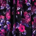 Satin Floral Impact Noir - Ribes y Casals