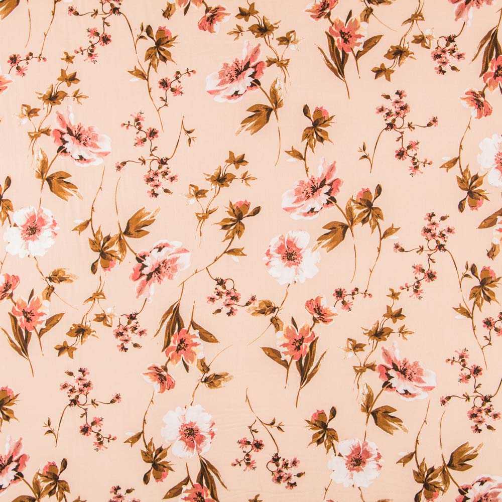 Satin Floral Impact Noir - Ribes y Casals